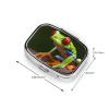 Red Eyes Tree Frogs Pill Box 2 Compartment Square Portable Pill Case for Pocket or Purse Pill Holder Weekly Pill Organizer Decorative Metal Medicine Vitamin Organizer Travel Gift view 4