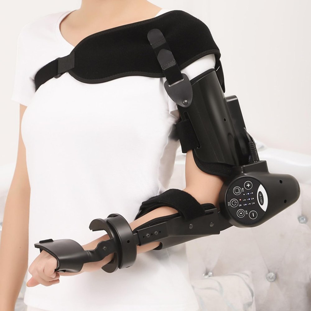 Left,Upper Limb Flexion and Extension Exerciser, Electric Elbow Joint Rehabilitation Device, Electric Elbow Joint Home Arm Sprain Bending and Straightening Exercise