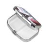 Eiffel Tower Pill Box 2 Compartment Square Portable Pill Case for Pocket or Purse Pill Holder Weekly Pill Organizer Decorative Metal Medicine Vitamin Organizer Travel Gift view 3
