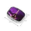 Purple Eiffel Tower Pill Box 2 Compartment Square Portable Pill Case for Pocket or Purse Pill Holder Weekly Pill Organizer Decorative Metal Medicine Vitamin Organizer Travel Gift view 4
