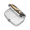 Eiffel Tower Pill Box 2 Compartment Square Portable Pill Case for Pocket or Purse Pill Holder Weekly Pill Organizer Decorative Metal Medicine Vitamin Organizer Travel Gift view 3