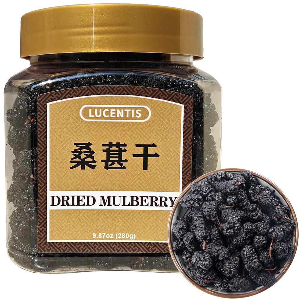 Dried Mulberries 280g / 9.88oz Natural Sun-Dried Mulberry Fruit, No Additives, Non-GMO, Sweet & Chewy Snack or Tea Ingredient,