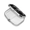 3D Gray Elephant Pill Box 2 Compartment Square Portable Pill Case for Pocket or Purse Pill Holder Weekly Pill Organizer Decorative Metal Medicine Vitamin Organizer Travel Gift view 3