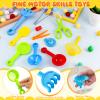 11 Pieces Sensory Bin Filler, Fine Motor Skills Handy Toys Set with 5 Scoops, Tweezers, Mini Silicone Tong, Scissors Clip, Dropper, Beach Shovels, Funnel, Sensory Bin Accessories Tools view 2