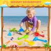 11 Pieces Sensory Bin Filler, Fine Motor Skills Handy Toys Set with 5 Scoops, Tweezers, Mini Silicone Tong, Scissors Clip, Dropper, Beach Shovels, Funnel, Sensory Bin Accessories Tools view 4