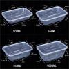Compartment Transparent Plastic Snack Sauces Conta 20 Pcs Transparent Disposable Bento Boxes for Fruit, Vegetable and Salad, Ideal for Picnic, Party and Meal Prep(650ml) view 3