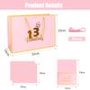 Dimetey 12.6Inch 13th Birthday Gift Bag with gift Card and Tissue Paper for Girl's 13th Birthday Supplies (Pink 13th) view 2