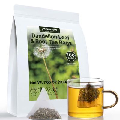 100 Count Pure Dandelion Leaf & Root Tea Bags Liver Detox Herbal Tea,Caffeine-Free, No Additives, Roasted Dandelion Tea with an Earthy & Refreshing Flavor