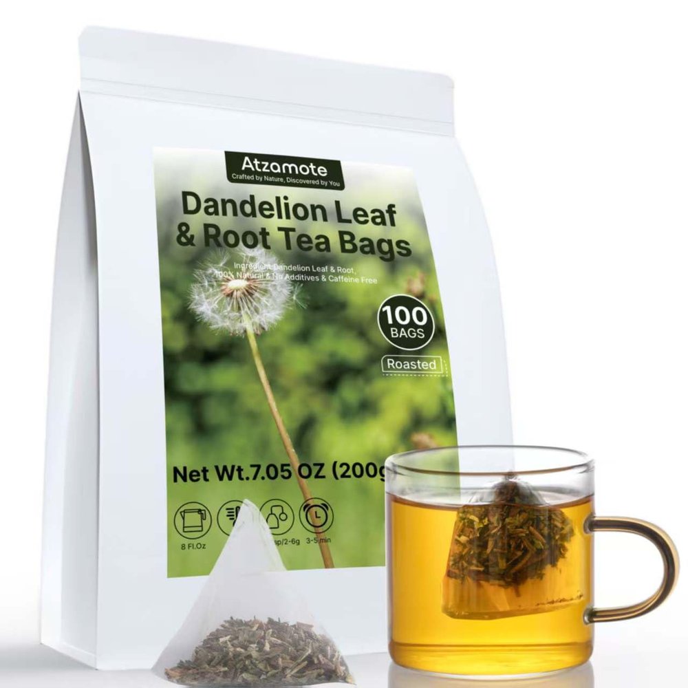 100 Count Pure Dandelion Leaf & Root Tea Bags Liver Detox Herbal Tea,Caffeine-Free, No Additives, Roasted Dandelion Tea with an Earthy & Refreshing Flavor