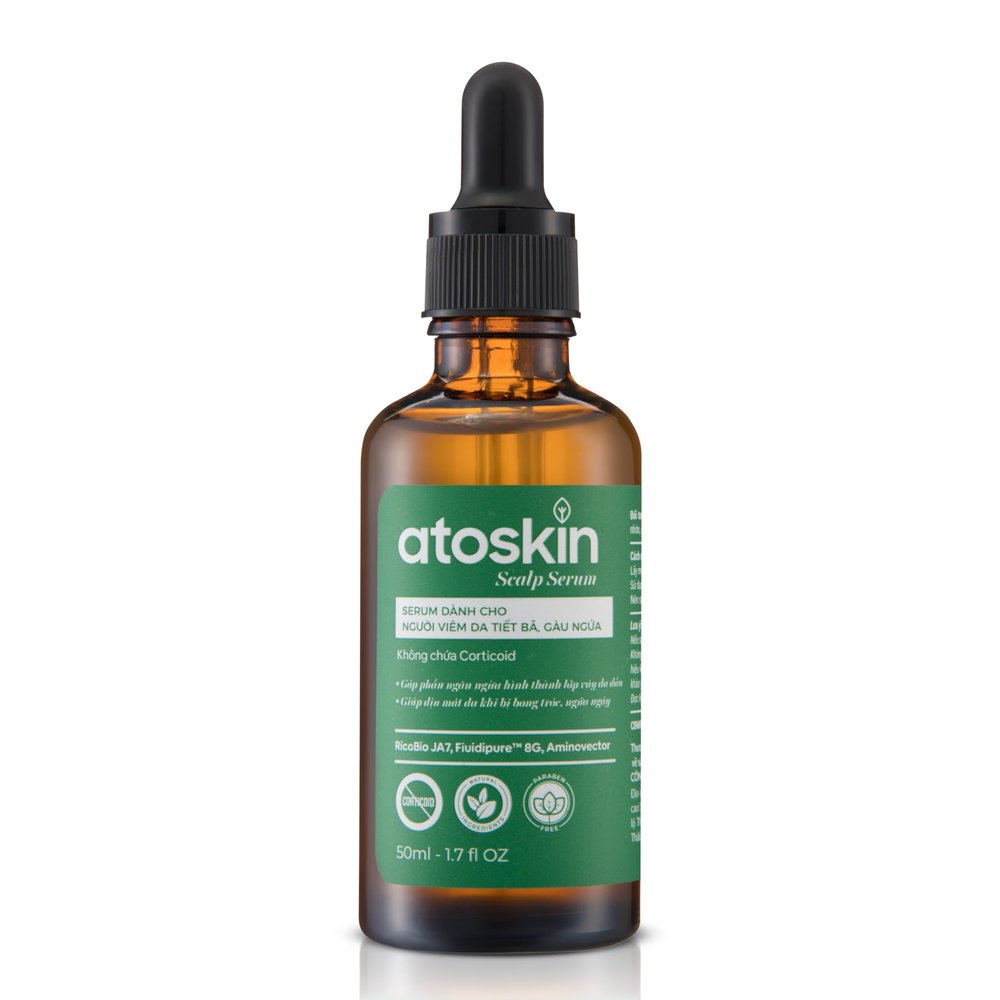 Atoskin Scalp Serum 50ml Lightweight Leave-On Scalp Care with Botanical Extracts, Zinc PCA & Aquaxyl Helps Improve Comfort & Oil Balance Non-Greasy
