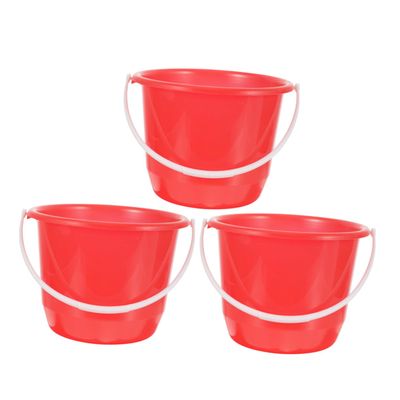 Mikikit 3pcs Multi-Purpose Water Bucket Capacity Plastic Pail for Cleaning Gardening and Pet Care with Comfortable Handles for Home and Outdoor Use
