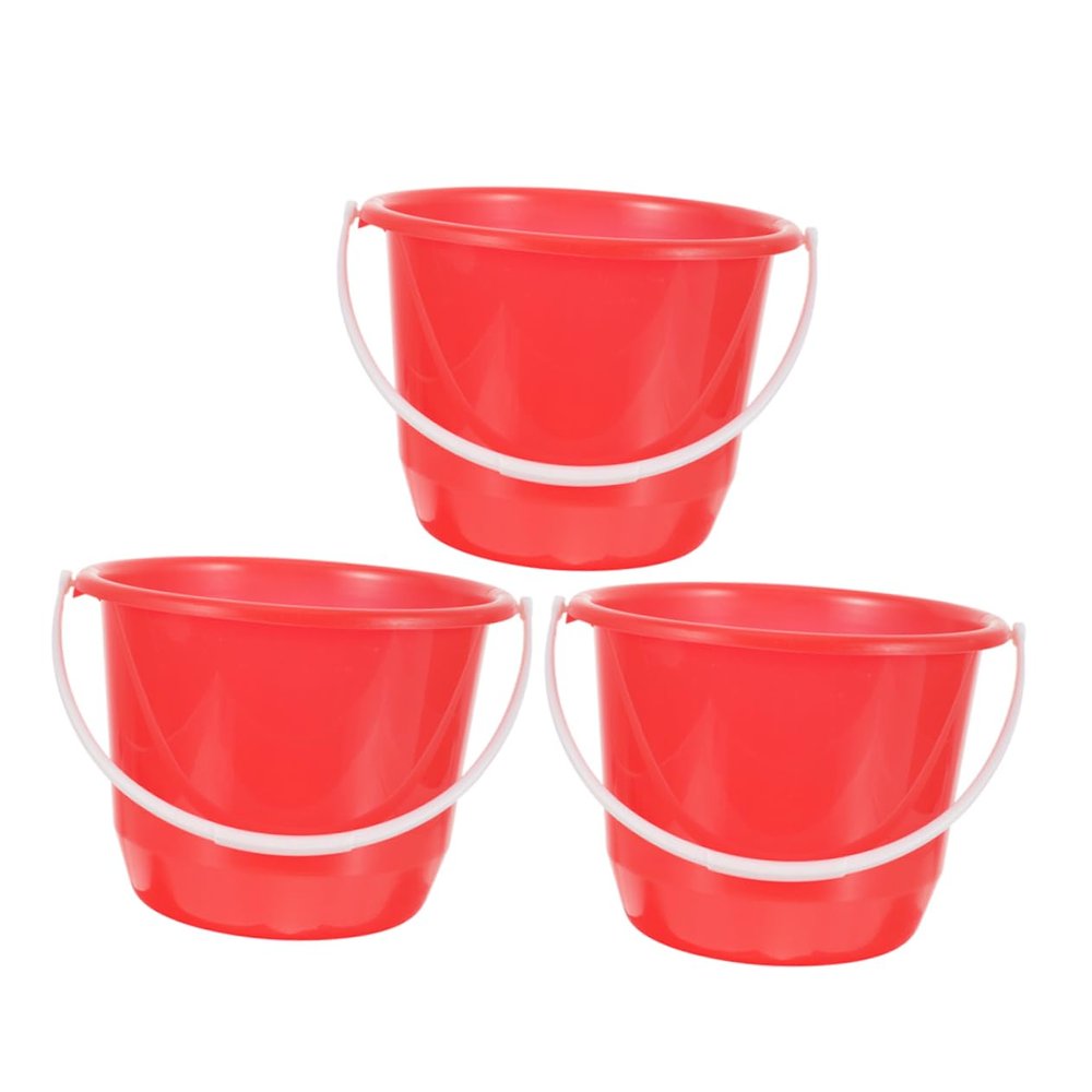 Mikikit 3pcs Multi-Purpose Water Bucket Capacity Plastic Pail for Cleaning Gardening and Pet Care with Comfortable Handles for Home and Outdoor Use