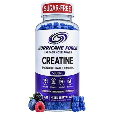 Chewable Creatine Monohydrate Gummies 5000mg Sugar-Free Creatine Chews, No Powder, No Shaker, No Mess, No Bloat Easy On-the-Go Supplement for Strength Training & Muscle Recovery 60ct Mixed Berry