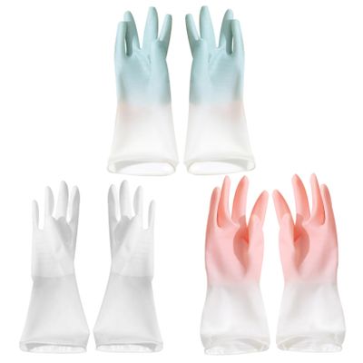 HEALLILY Rubber Dish Washing Gloves Utility Gloves Easy to Use Hand Protection for Laundry Kitchen Cleaning Random Color