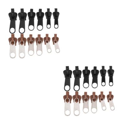 Veemoon 24pcs Alloy Zipper Pulls Replacement for Handbags and Backpacks Zipper Fixers Black and Colors Easy to Install for Garment Accessories