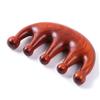 CALLARON Head Scratcher Wide Tooth Comb for Curly Hair Natural Detoxing Comb Portable Five-tooth Padauk Household Round Bead Hairdressing Tool for Relief view 1