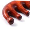 CALLARON Head Scratcher Wide Tooth Comb for Curly Hair Natural Detoxing Comb Portable Five-tooth Padauk Household Round Bead Hairdressing Tool for Relief view 2