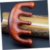 CALLARON Head Scratcher Wide Tooth Comb for Curly Hair Natural Detoxing Comb Portable Five-tooth Padauk Household Round Bead Hairdressing Tool for Relief view 3
