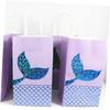 SOLUSTRE Mermaid Party Candy Bags 12 Pack Reusable Paper Mermaid Tail Bags view 2