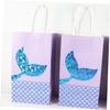 SOLUSTRE Mermaid Party Candy Bags 12 Pack Reusable Paper Mermaid Tail Bags view 3
