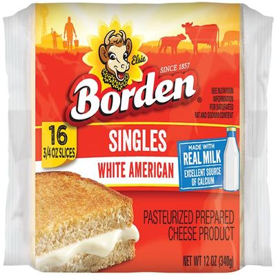 Borden Single White American 16 ct, 12 oz Pack of 3