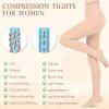 15-20mmHG Graduated Compression Tights for Women Men,Open Toe Compression Pantyhose,Support Hose, Compression Leggings for Varicose Veins,Edema view 3