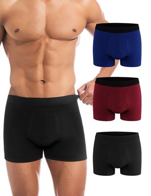 Varmax Men's Incontinence Underwear, Thickened Leak-Proof Inner Lining Incontinence Underwear for Men, Washable Absorbency Soft Bladder Leak Proof Boxer Briefs 3 Pack
