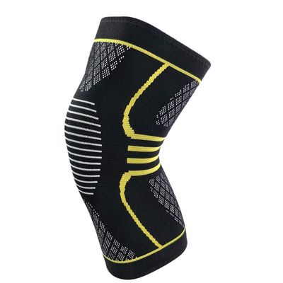 TEOYETTSF 1 Pair Knee Sleeve Support Protector Sport Kneepad Fitness Running Cycling Braces High Elastic Gym Knee Pad Warm(Black,L)