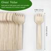 100-Pack Mini Disposable Wooden Sporks Eco-Friendly 2-in-1 Fork & Spoon Utensils, Natural Wood, Ideal for Desserts & Samplers view 2