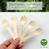 100-Pack Mini Disposable Wooden Sporks Eco-Friendly 2-in-1 Fork & Spoon Utensils, Natural Wood, Ideal for Desserts & Samplers view 3