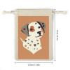 Cartoon Dog Avatar Drawstrings Bags Durable Portable Cotton Linen Cloth Pouch Reusable Small Storage Bags For Wrapping Gift Small Jewelry Stones Bracelet Headphones view 2