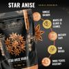 5Senses Star Anise Whole Pods | Ans Estrellado | Sonic Essence | Single Origin, Non-GMO, Fairtrade| Aromatic Oriental Spice with Sweet Licorice Flavor (7oz/200g) view 3
