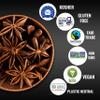 5Senses Star Anise Whole Pods | Ans Estrellado | Sonic Essence | Single Origin, Non-GMO, Fairtrade| Aromatic Oriental Spice with Sweet Licorice Flavor (7oz/200g) view 4