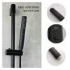 NLCKDSML Shower Bar Set with Sliding Bar Solid Brass Outlet Connector 2 Functions Hand Shower 1.5m Hose Adjustable ABS Holder Matt Black(Black Set) view 4