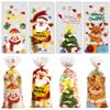 100 PCS Christmas Cellophane Treat Bags(5x11 Inch) with Tie, Plastic Christmas Bags for Candy Goodie Goody Cookie Gift Wrap Xmas Santa Pouches Frozen Winter Holiday Party Favors Supplies Decorations view 1