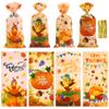 100 PCS Fall Treat Bags(5x11 Inch) with Ties Thankgiving Turkey Goodie Candy Gifts Bags Bulk Autumn Pouches for Thanksgiving Home Party Favors Supplies Decorations Friendsgiving Cellophane Bag view 1