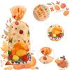 100 PCS Fall Treat Bags(5x11 Inch) with Ties Thankgiving Turkey Goodie Candy Gifts Bags Bulk Autumn Pouches for Thanksgiving Home Party Favors Supplies Decorations Friendsgiving Cellophane Bag view 3