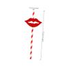 PartyKindom 50pcs Red Lip Straw Decorative Paper Straws for Party Wedding Cocktail view 2
