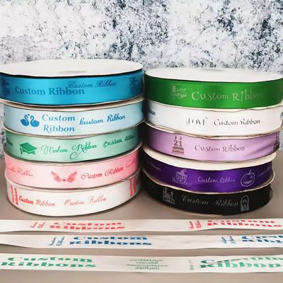 10mm-75mm Custom Printed Ribbon Personal Logo Polyester Rubban Giftbox Baking Wrap Wedding Birthday Anniversary DIY Bracelet(75mm Ribbon)