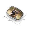 Animal German Shepherd Pill Box 2 Compartment Square Portable Pill Case for Pocket or Purse Pill Holder Weekly Pill Organizer Decorative Metal Medicine Vitamin Organizer Travel Gift view 4