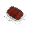 Red Wood Pill Box 2 Compartment Square Portable Pill Case for Pocket or Purse Pill Holder Weekly Pill Organizer Decorative Metal Medicine Vitamin Organizer Travel Gift view 4
