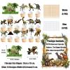 VARACL Dinosaur Cupcake Toppers Kit - 31PCS Realistic Dinosaur Birthday Decorations with Happy Birthday Banner, Dino Cake Topper Party Supplies for Kids Boys Girls Cake Decorations view 2