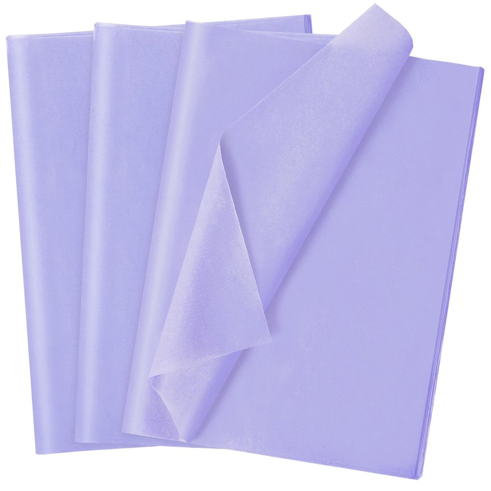 120 Sheets 20"X14" Tissue Paper for Gift Bags Wrapping, Light Purple Art Tissue Paper Bulk for Weddings Birthday Party Crafts Decoration