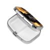 Black German Shepherd Dog Pill Box 2 Compartment Square Portable Pill Case for Pocket or Purse Pill Holder Weekly Pill Organizer Decorative Metal Medicine Vitamin Organizer Travel Gift view 3