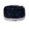 Cluster of Stars in Night Sky Pill Box 2 Compartment Square Portable Pill Case for Pocket or Purse Pill Holder Weekly Pill Organizer Decorative Metal Medicine Vitamin Organizer Travel Gift view 2