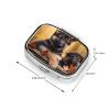 Little German Shepherd Dog Pill Box 2 Compartment Square Portable Pill Case for Pocket or Purse Pill Holder Weekly Pill Organizer Decorative Metal Medicine Vitamin Organizer Travel Gift view 4