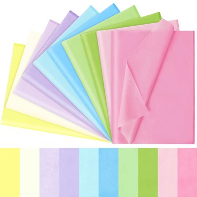 120 Sheets Pastel Tissue Paper for Gift Bags Wrapping, Art Tissue Paper Bulk for Weddings Birthday Party Crafts Decoration, 10 Colors