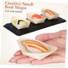 HOMOBABE 100pcs Disposable Sushi Wood Boats Premium Natural Snack Plates for Sushi Salads Desserts Serving Trays for Parties Restaurants Dinners Design view 3