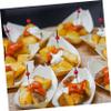HOMOBABE 100pcs Disposable Sushi Wood Boats Premium Natural Snack Plates for Sushi Salads Desserts Serving Trays for Parties Restaurants Dinners Design view 4