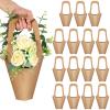 Gilprop 15 Packs Kraft Paper Flowers Gift Bags with Handle Flowers Bouquet Holder for Wedding, Valentines Day Decoration, Florist Shop (Small,Brown) view 1